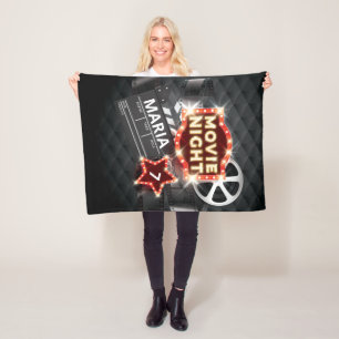 Movie Night Luxury Personalised Fleece Blanket