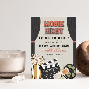 Movie Night, Movie theme, Movie night invite, Invitation