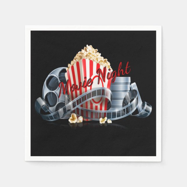 Movie Night Popcorn  Napkin (Front)