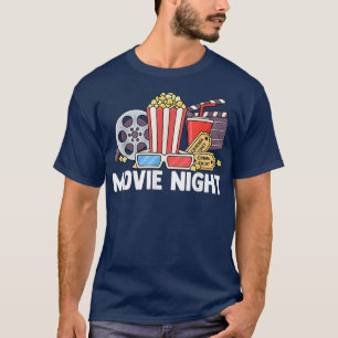 Movie Night Popcorn Soda Cenima Film Corn Kernel F T-Shirt