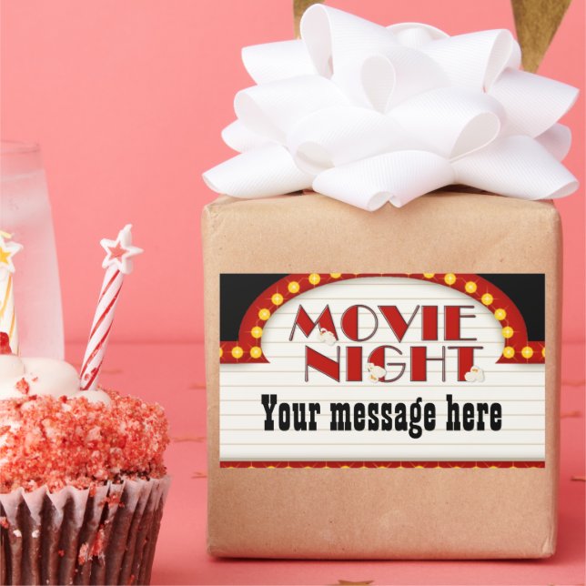 Movie night sign add message sticker (Party)