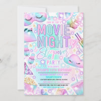 Movie Night Sleepover Pastel Rainbow Birthday