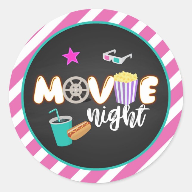 Movie Night Sticker - Girl (Front)