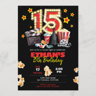 Movie night, Theatre - 15th Birthday Invitation