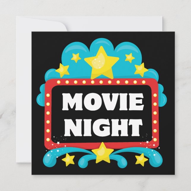 Movie Night Theme Party Invitation (Front)
