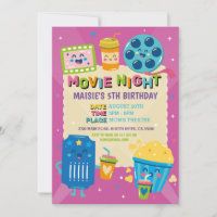 Movie Night Ticket Film Cinema Birthday Party