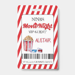 Movie Night VIP Guest Lanyard, Cinema Lanyard, Bad ID Badge