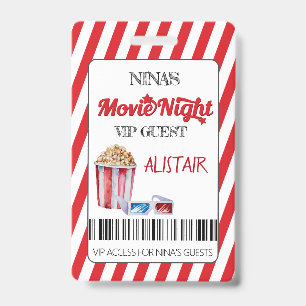 Movie Night VIP Guest Lanyard, Cinema Lanyard, ID Badge