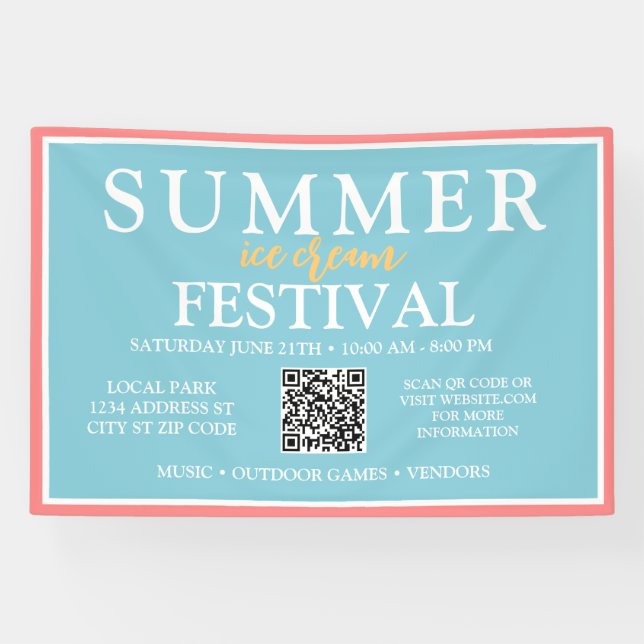 Movie Nights at the Park | Custom Summer Event Banner (Horizontal)