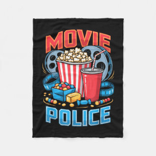 Movie police film movie food night snack popcorn fleece blanket
