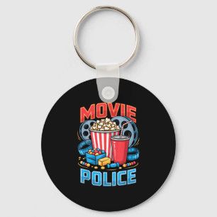 Movie police film movie food night snack popcorn key ring
