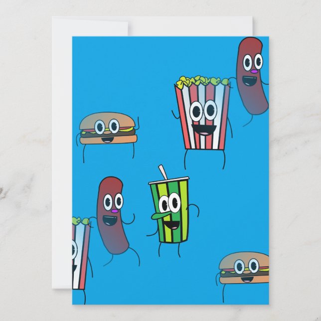 movie popcorn Invitation (Front)