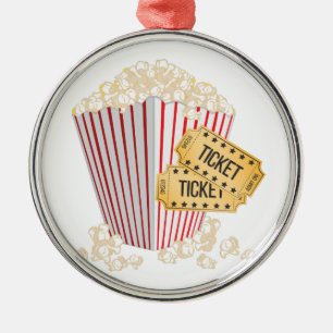 Movie Popcorn Metal Ornament