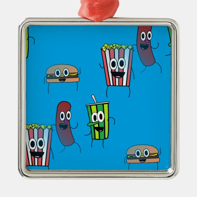 movie popcorn metal tree decoration (Front)