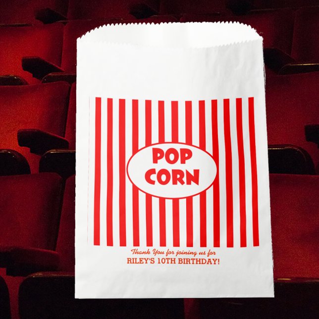 Movie Popcorn Personalised Party Favour Bag (Creator Uploaded)