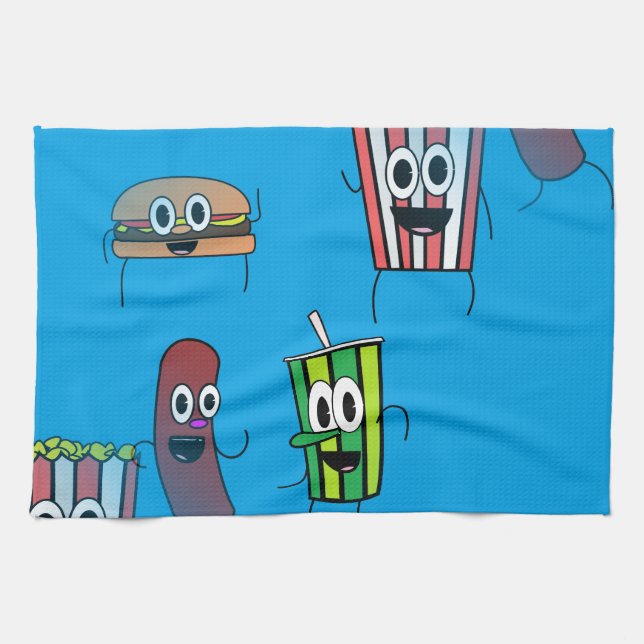 movie popcorn tea towel (Horizontal)
