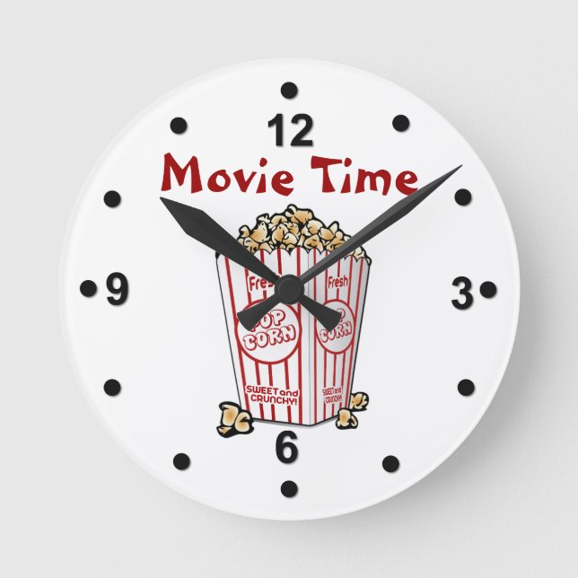 Movie Popcorn Wall Clock (Front)