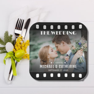 Movie Poster Film Reel Wedding Unique Paper Plate