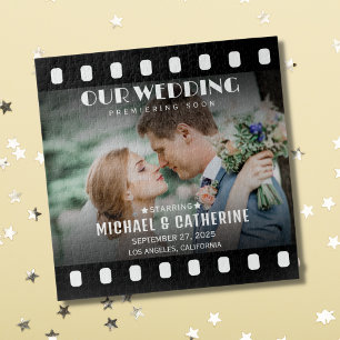 Movie Poster Film Reel Wedding Unique Save The Dat Jigsaw Puzzle