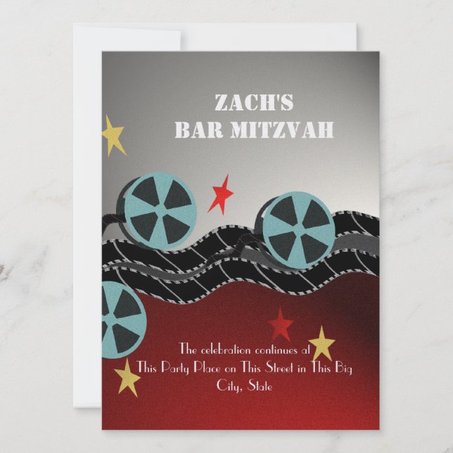 Movie Premiere Bar Mitzvah Invitation (Front)