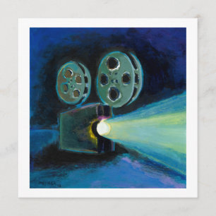Movie projector colourful expressive painting art announcement