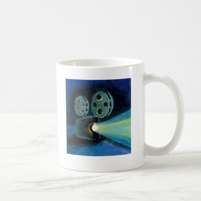 Movie projector colourful expressive painting art coffee mug (Right)