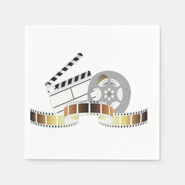 Movie Reel and Clapperboard Paper Napkins (Front)