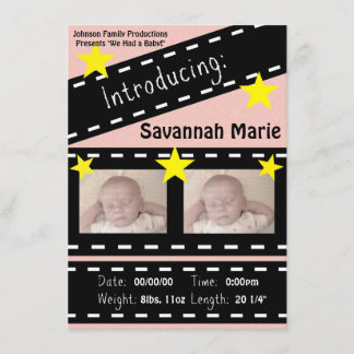 Movie Reel Clapper Board Announcement