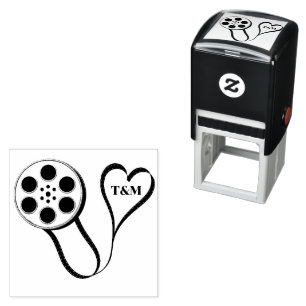 Movie Reel Love Heart Personalised Wedding Self-inking Stamp