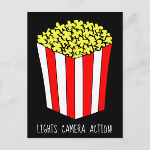 Movie Screening Theatre Popcorn Party Invitation Postcard