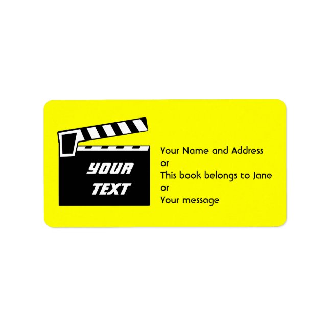 Movie Slate Clapperboard Board Label (Front)