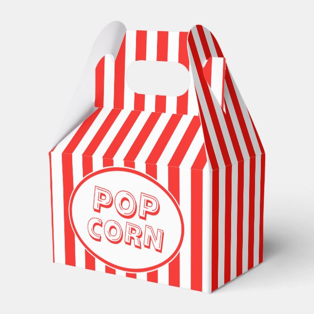 Movie Snack Bar Red And White Pop Corn Favour Box (Back Side)