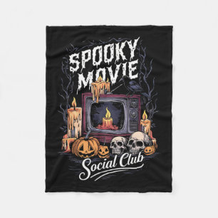 Movie Social Club Vintage Tv Halloween Horror Art  Fleece Blanket