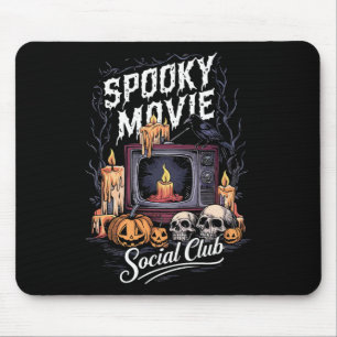 Movie Social Club Vintage Tv Halloween Horror Art  Mouse Pad