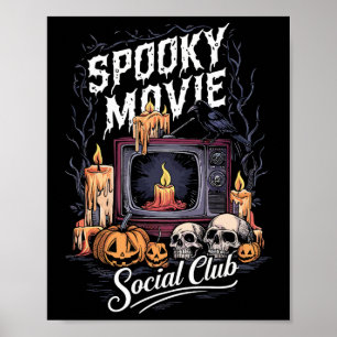 Movie Social Club Vintage Tv Halloween Horror Art  Poster