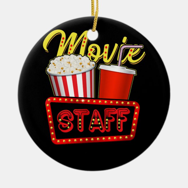 Movie Staff Party Night Behind the Scenes Awesomen Ceramic Ornament (Front)