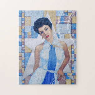 Movie Star Actress Old Hollywood fine art portrait Jigsaw Puzzle