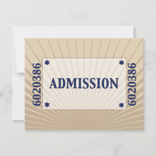 Movie Star Bar Mitzvah Reply RSVP Tan Navy Blue Card
