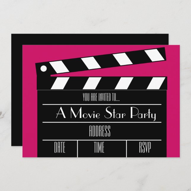 Movie Star Hollywood dress up party Invitation (Front/Back)
