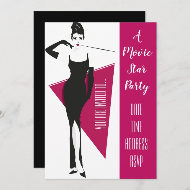 Movie Star Hollywood dress up party Invitation (Front/Back)