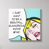 Movie Star Pop Art Stretched Canvas Print