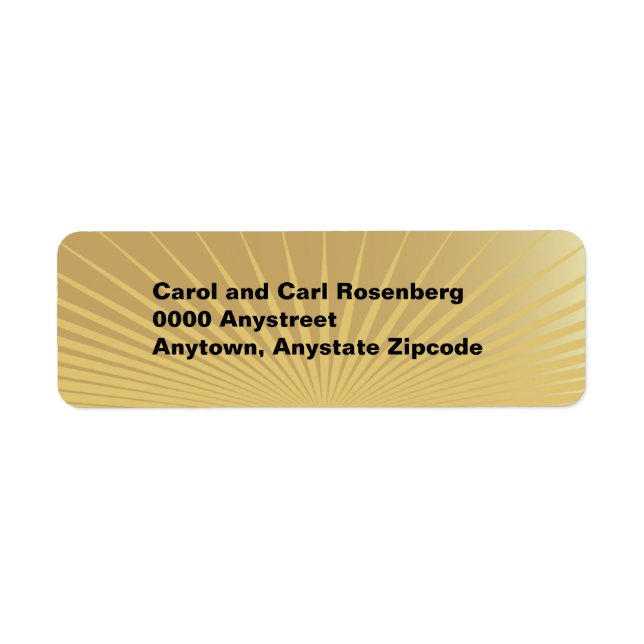Movie Star Return Address Label Gold (Front)