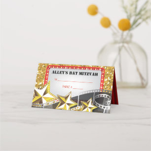 MOVIE STAR VIP Bar Bat Mitzvah Seating Escort Card