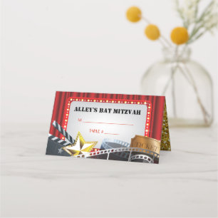 MOVIE STAR VIP Bar Bat Mitzvah Seating Escort Card