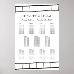 Movie Stars Film Strip Wedding Seating Chart