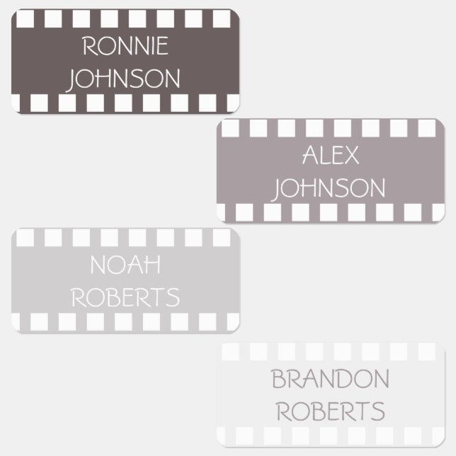 Movie Strip Grey Shades Colour Coded Clothing Name (Group)