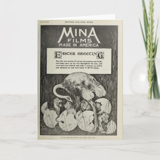 Movie studio 1915 humourous Easter card (Front)