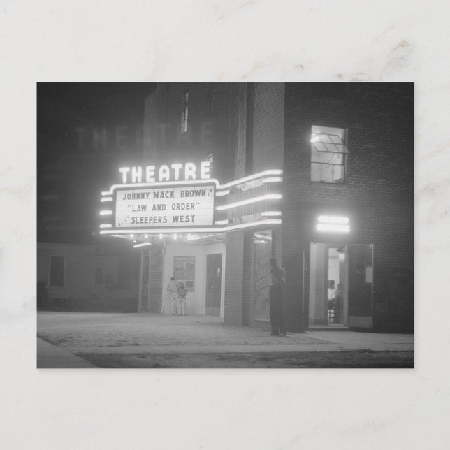 Movie Theatre at Night, 1941 Postcard (Front)