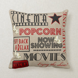 Movie Theatre Cinema Admit one ticket Pillow-red Cushion