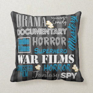 Movie Theatre Cinema movie genre ticket Pillow-blu Cushion
